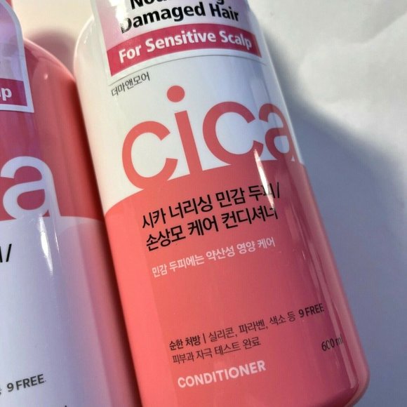 Lot 2x Korean New Derma & More Cica Nourishing Shampoo + Conditioner 20oz 600ml - Picture 4 of 4